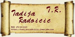 Tadija Radoičić vizit kartica